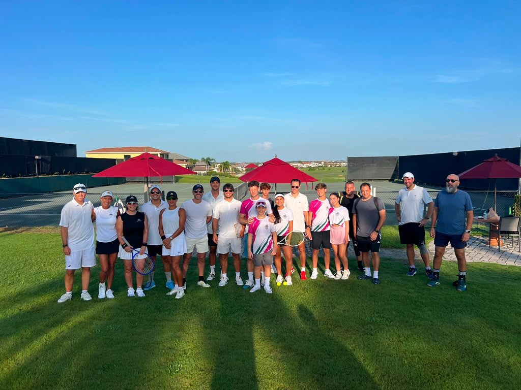 AR Tennis Academy players and families on court
